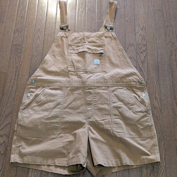 Carhartt Tan Women's Shorts Overalls - Picture 1 of 4